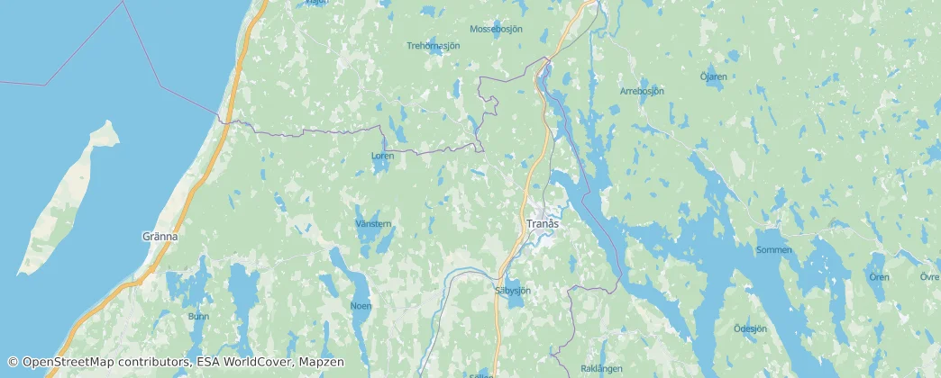 Térkép: Tranås község
