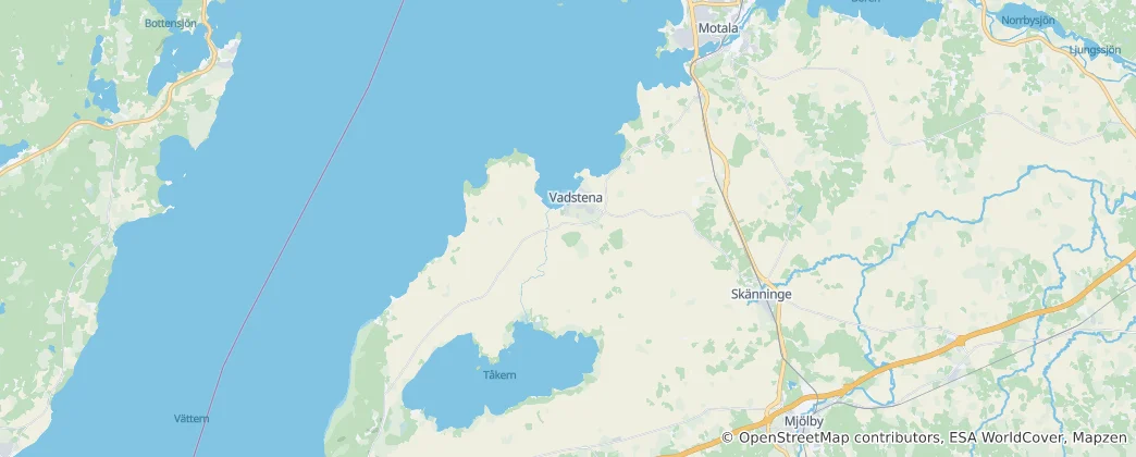 Mapa Vadstena Municipality