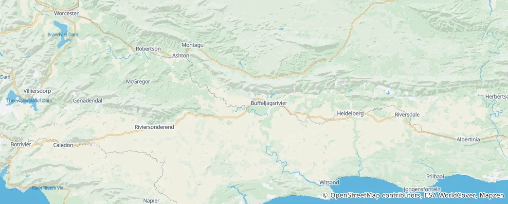 Mapa Swellendam
