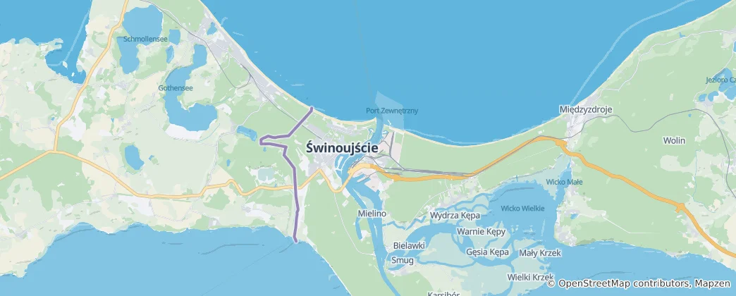 Map of Swinoujscie