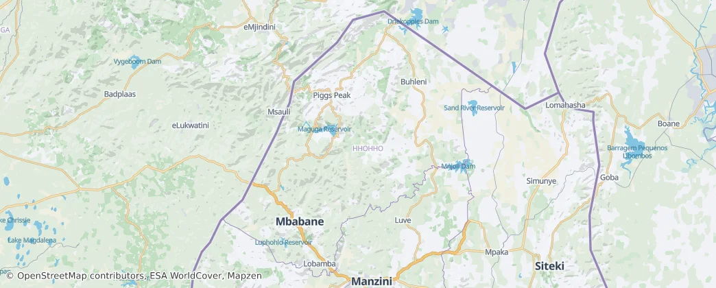 Hhohho - Mbabane Region — Map