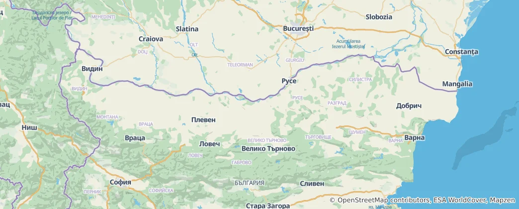 Karte von Danubian Plain