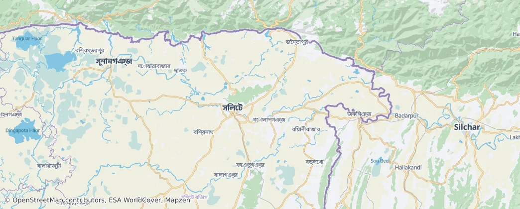 Sylhet District — Map