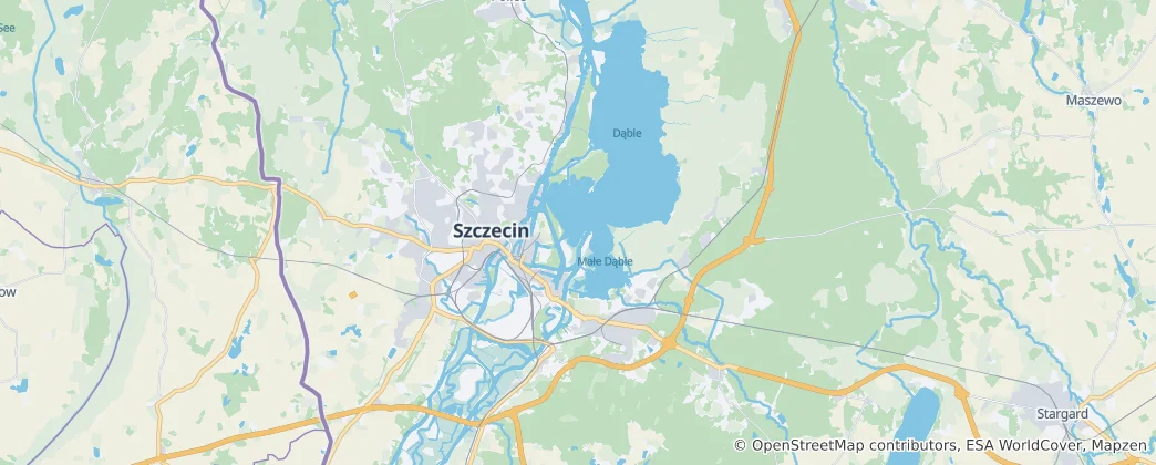 Karte von Stettin