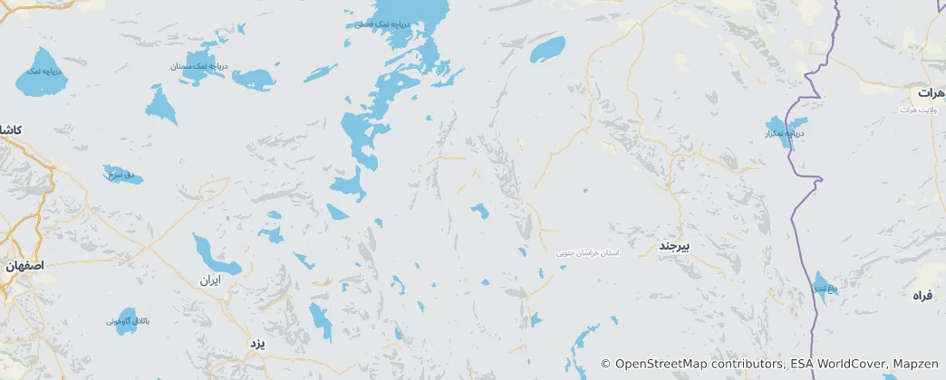 Mappa di shahrestān di Tabas
