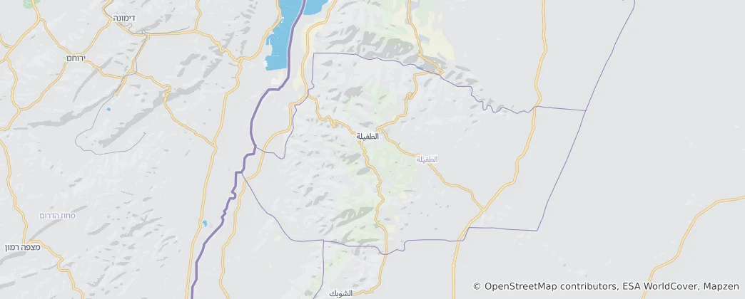 Mappa di governatorato di al-Tafila