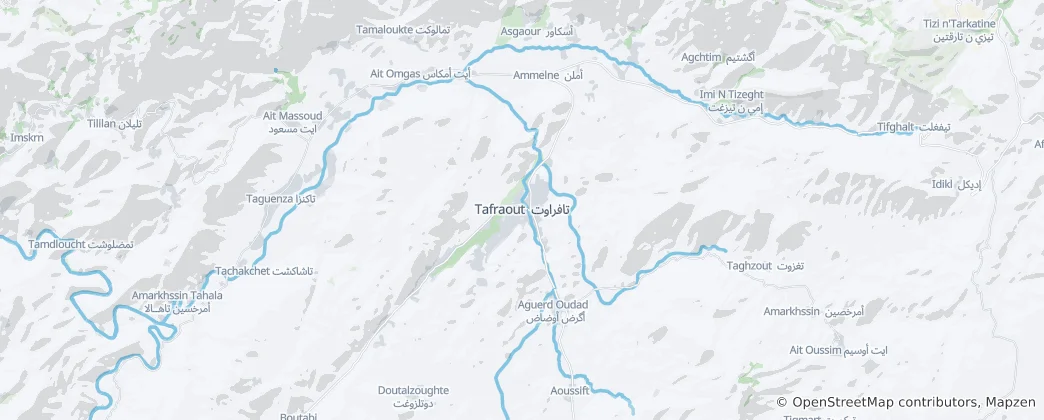 Mappa di Tafraout ⵜⴰⴼⵔⴰⵡⵜ تافراوت