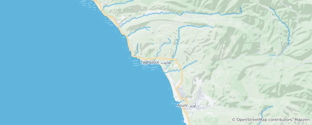 Map of Taghazout ⵜⴰⵖⴰⵣⵓⵜ تغازوت