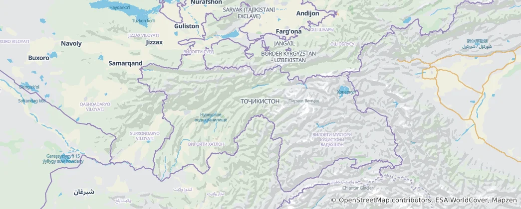 Map of Tajikistan