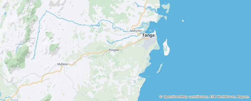Kaart van Tanga District