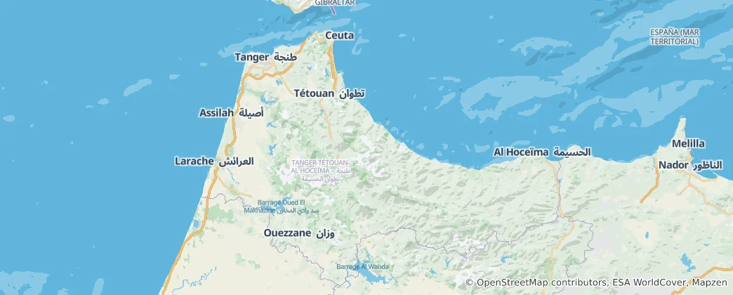 Map of Tangier-Tetouan-Al Hoceima Region