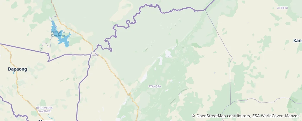 Map of Tanguieta