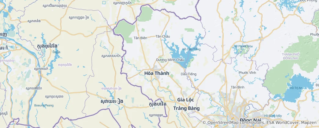 Mapa De Provincia de Tây Ninh