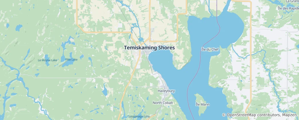 Mapa Temiskaming Shores