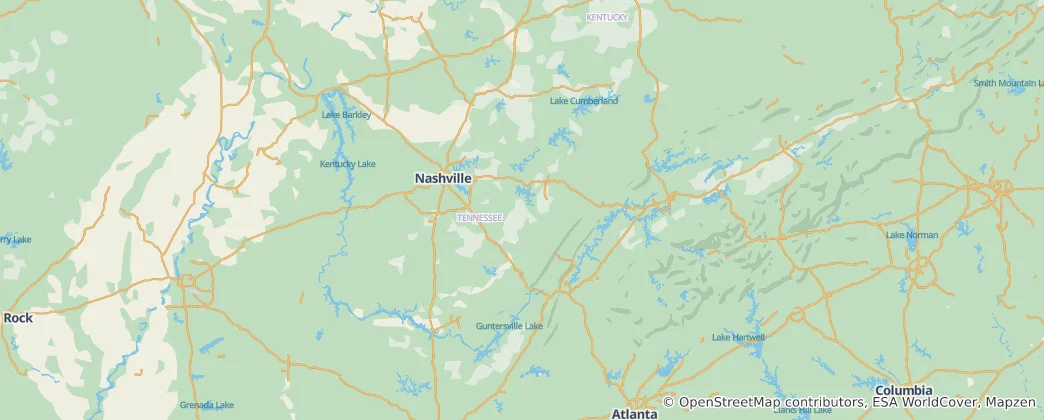 Mapa Tennessee