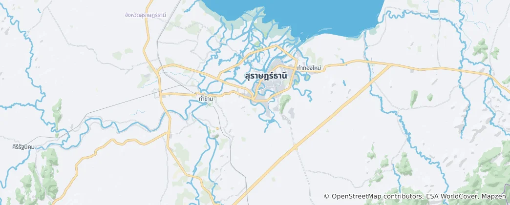 Mappa di Amphoe Mueang Surat Thani
