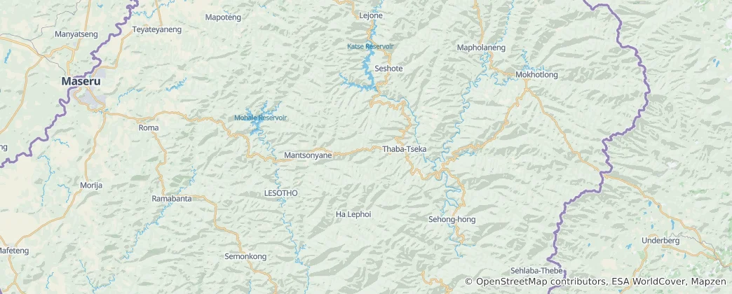 Map of Thaba-Tseka District