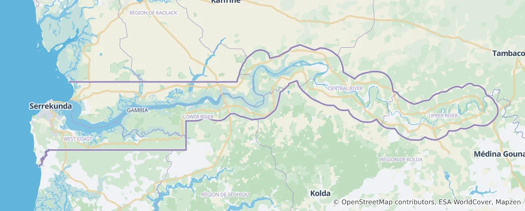 Map of The Gambia