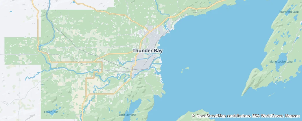 Mapa Thunder Bay