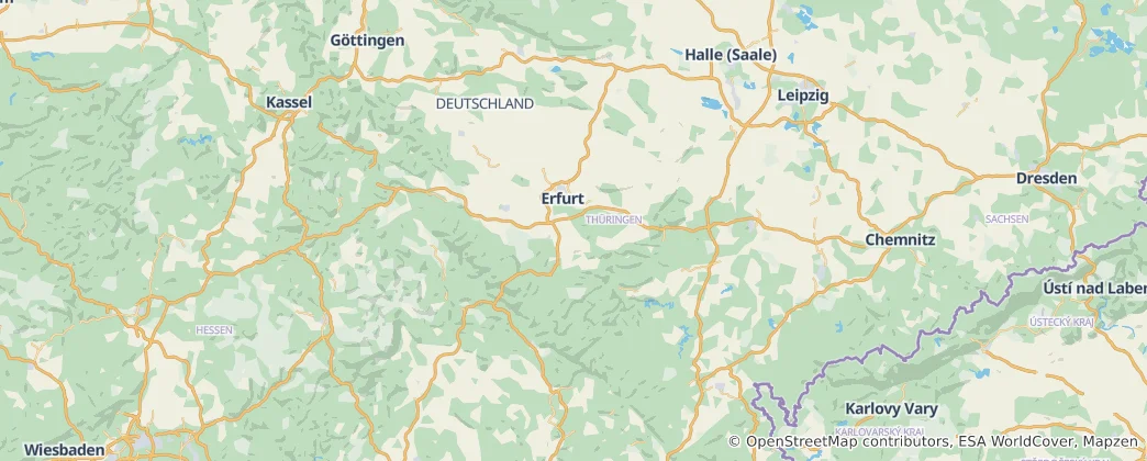 Térkép: Türingia