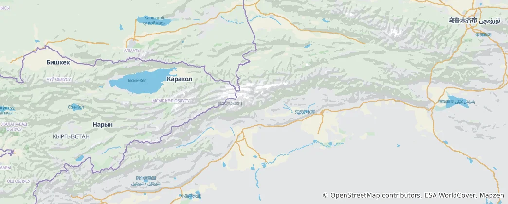 Térkép: Tian Shan