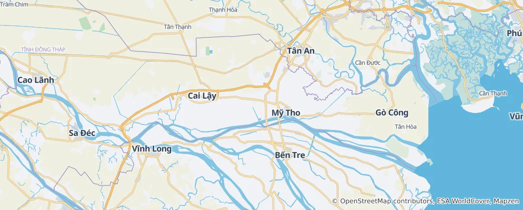 Map of Tiền Giang