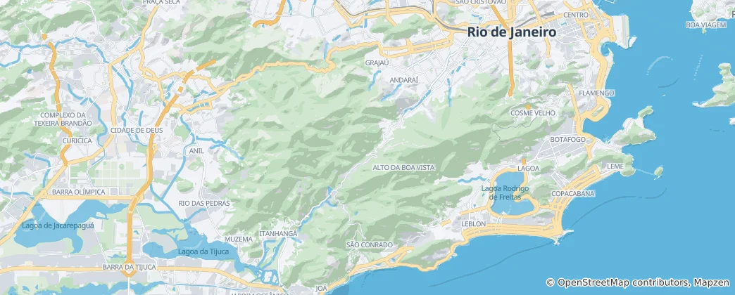 Mapa Národní park Tijuca