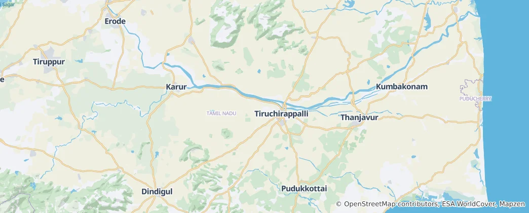Mapa Tiruchirappalli district
