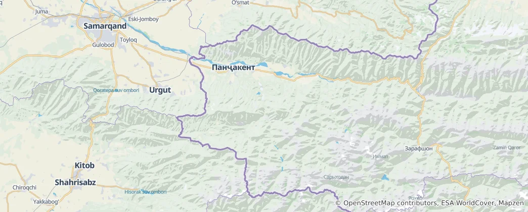 Mappa di Panjakent District