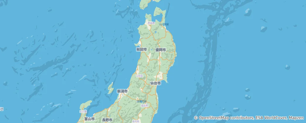 도호쿠 지방 지도