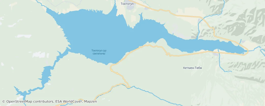 Toktogulská přehradní nádrž – Mapa