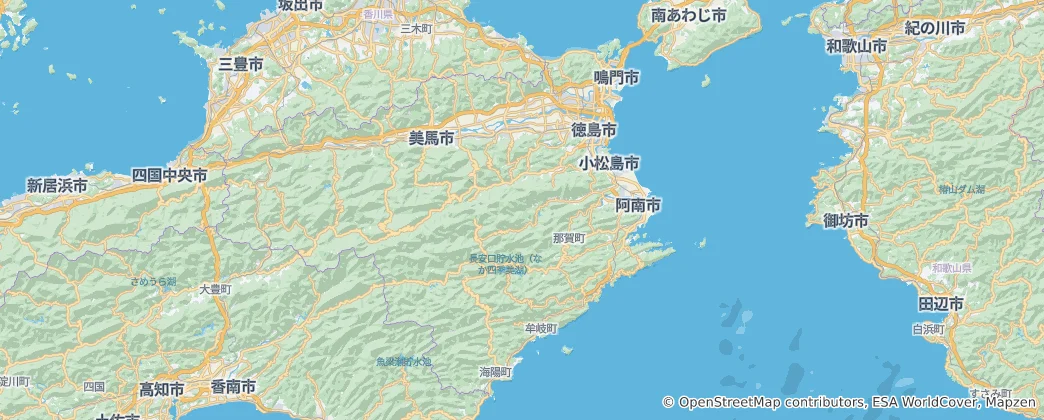 Karte von Präfektur Tokushima
