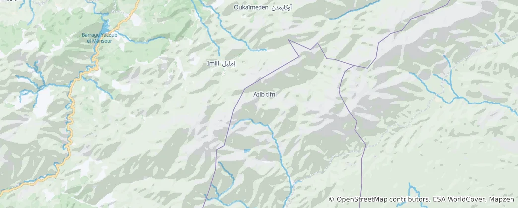 Map of Toubkal National Park