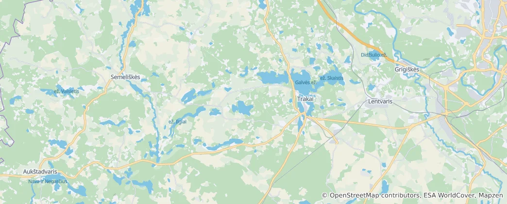 Map of Trakų seniūnija