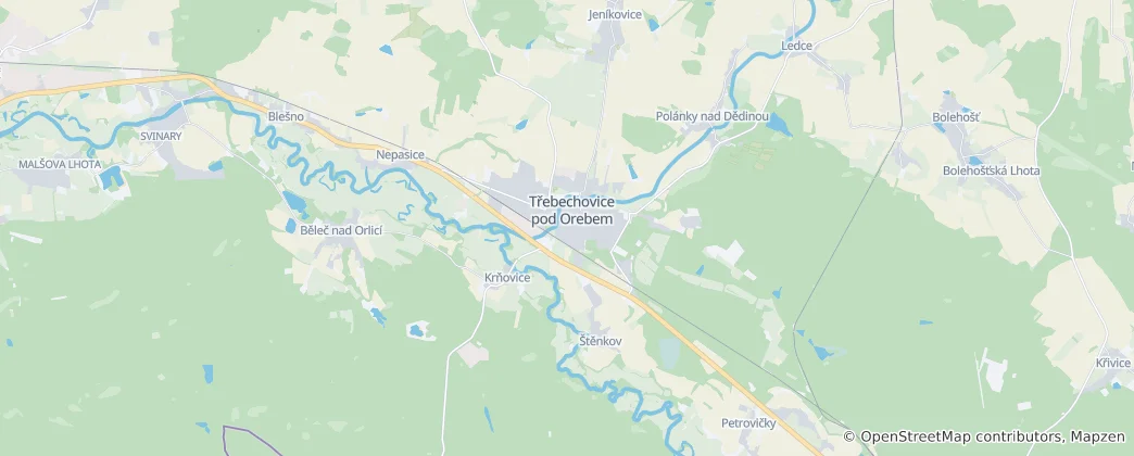Třebechovice pod Orebem 지도