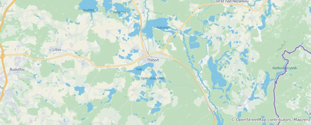 Map of Třeboň