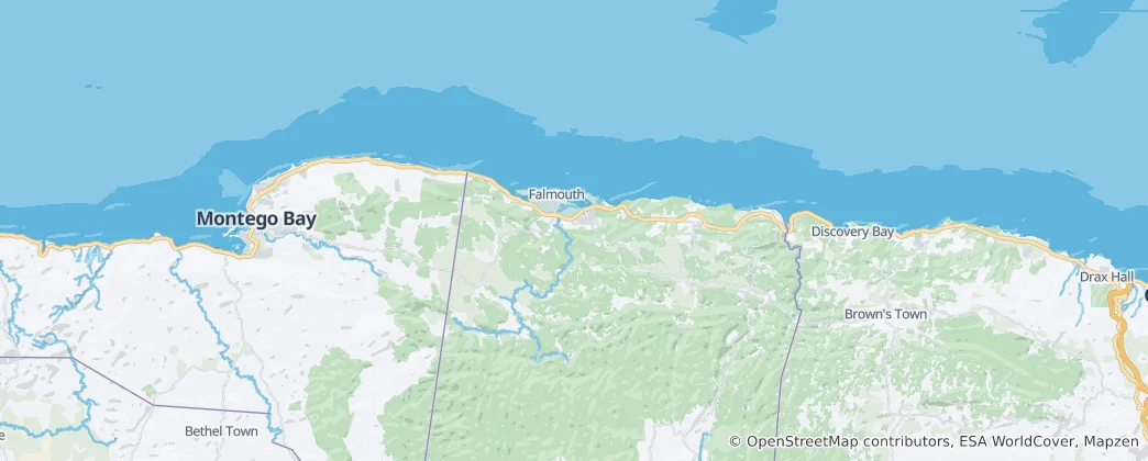 Mapa Trelawny Parish