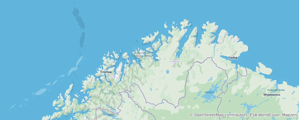 Map of Troms og Finnmark