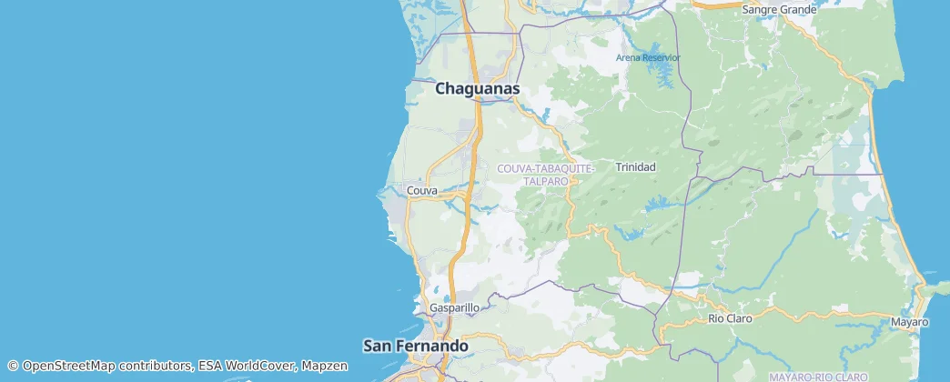 Map of Couva-Tabaquite-Talparo