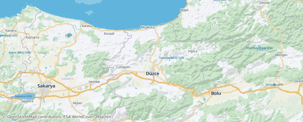 Düzcská provincie — mapa