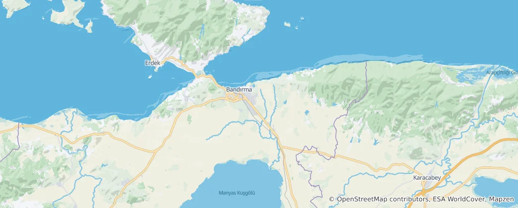 Mapa Bandırma district