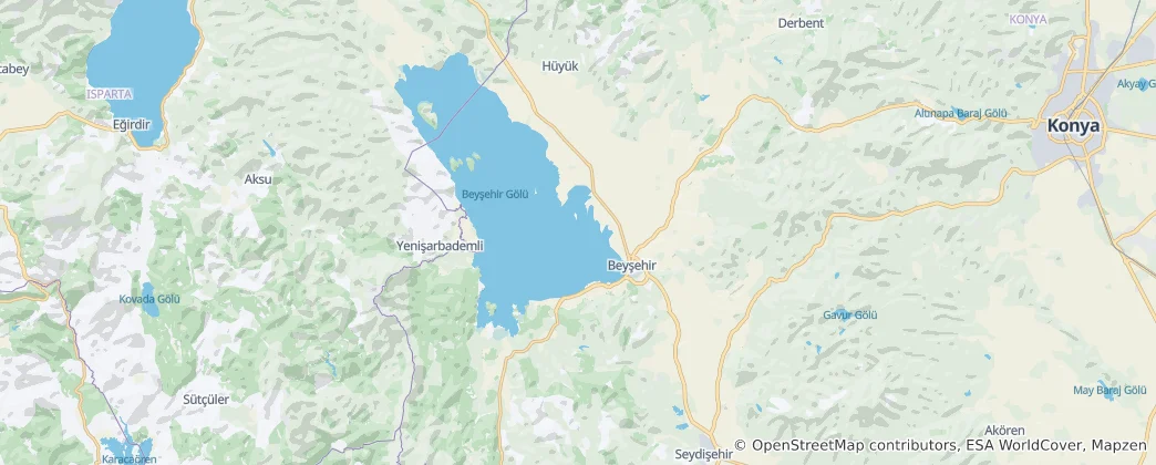 Mapa Beyşehir district