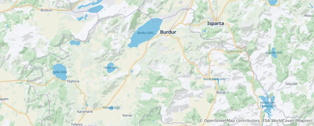 Carte de Burdur (merkez)