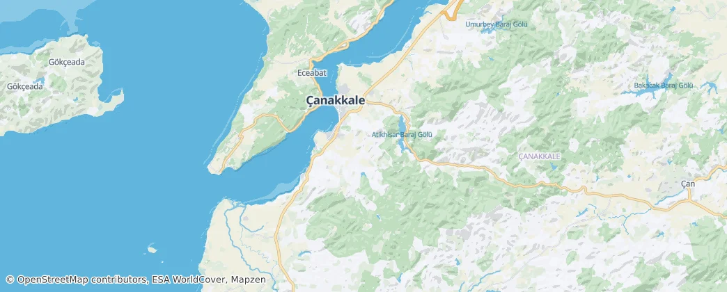 Çanakkale district — Map