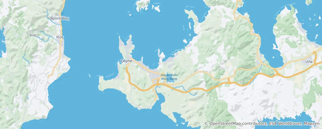 Mapa Çeşme district