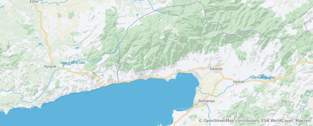 Mapa Bayramiç district