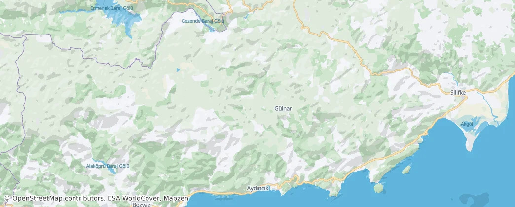 Gülnar district – Mapa