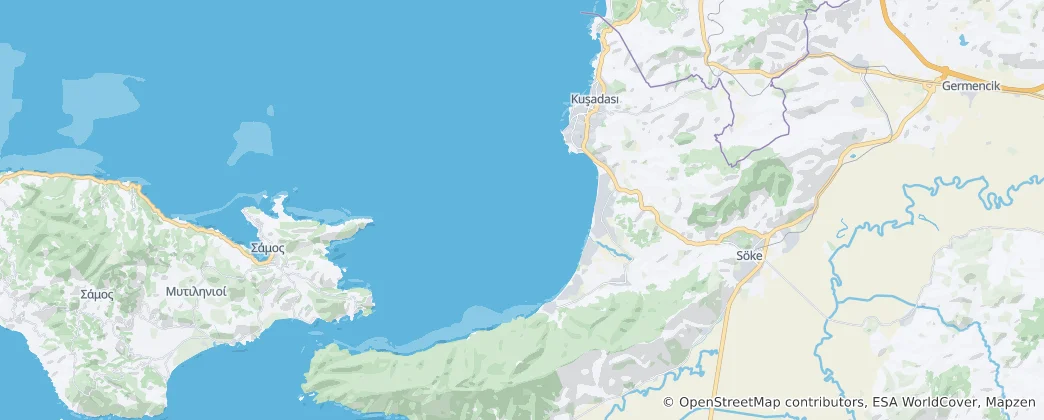 Mapa Kuşadası district