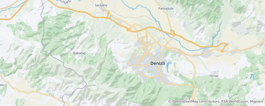 Mapa Merkezefendi district