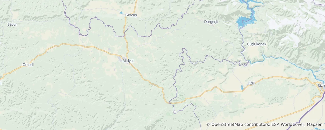 Mapa Midyat district